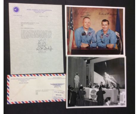 NEIL ARMSTRAONG & COMMANDER RICHARD GORDER, AN ORIGINAL SIGNED LETTER ON OFFICIAL NASA HEADED PAPER Addressed to Commander of