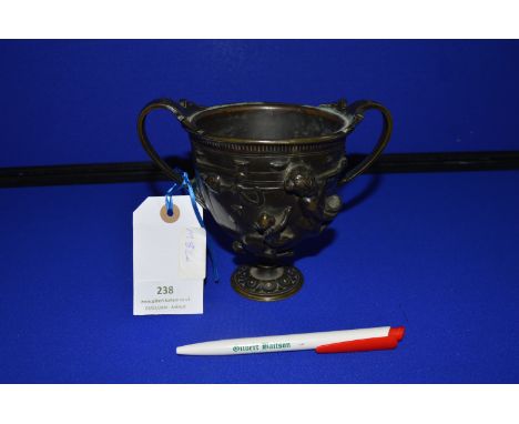 Bronze Drinking Cup with Figures and Cherubs in High Relief (after the Kantharos vessel found in the ruins of Pompeii) 