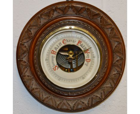 Oak circular barometer  30-50