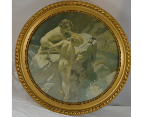 Circular framed print - Nude Bathers  5-10