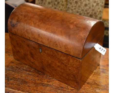 Domed walnut tea caddy  30-35