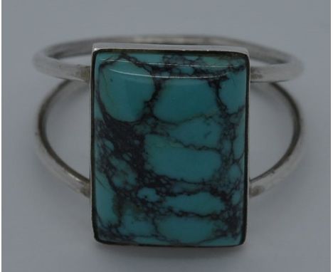 Sterling silver turquoise set ring  10-20