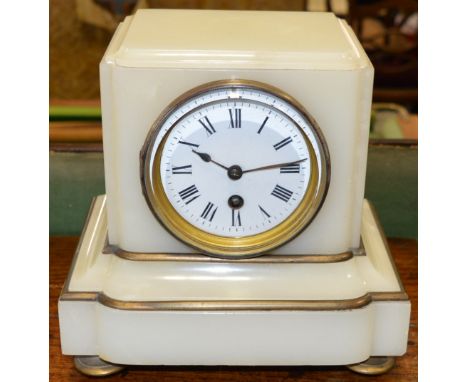 French white marble mantle clock  25-50