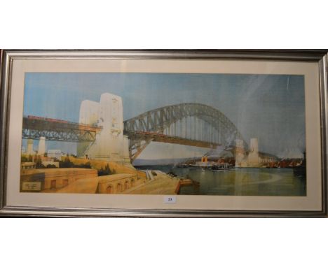 Cyril A. Farey & Graham R. Dawbarn Architects print of Sydney Harbour Bridge  20-30