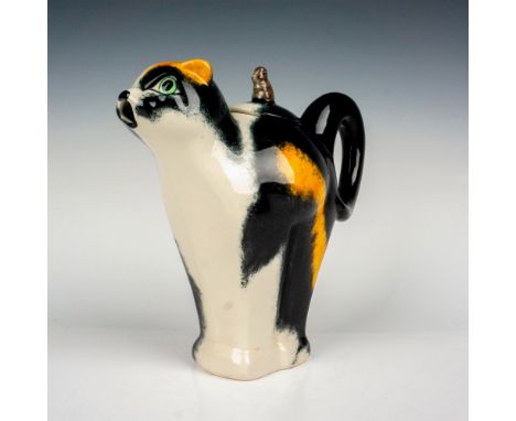 A beautiful, lidded tea pot in the form of a cat with mouse finial on the lid. Carlton Ware backstamp. Issued: c. 1970Dimensi