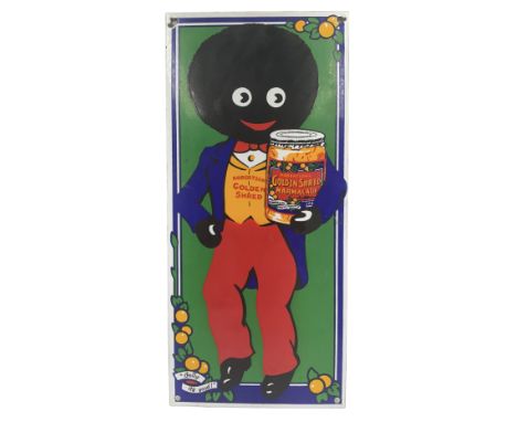 Reproduction Robertsons Golden Shred 'Golly' enamel sign, L36cm x W15.5cm 