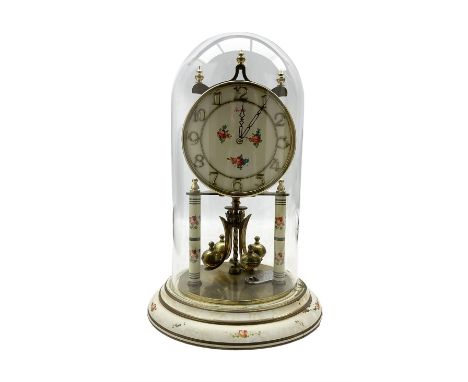 20th century Kundo torsion clock with a four ball rotary pendulum under a glass dome.Dimensions: Height:&nbsp;30cm&nbsp;