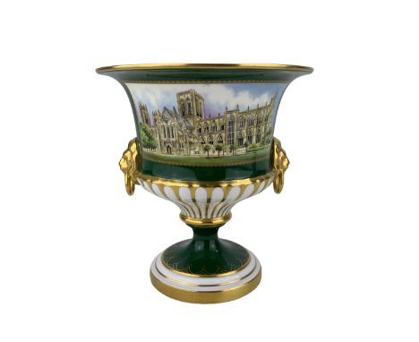 Royal Worcester limited edition campana shape urn to commemorate the restoration of York Minster, produced for Mulberry Hall,