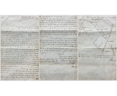 Francis Ronaldson (d.1818) - three page letter to William Kerr discussing means of shortening the Mail Coach route from Ayr a