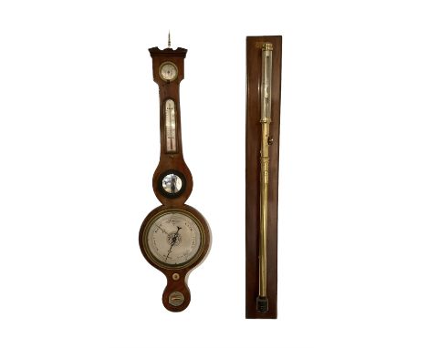 20th century replica of a 19th century "Kew pattern" barometer and a 19th century mercury wheel barometer.Kew barometer with 