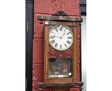 A 19th century American inlaid wall clock