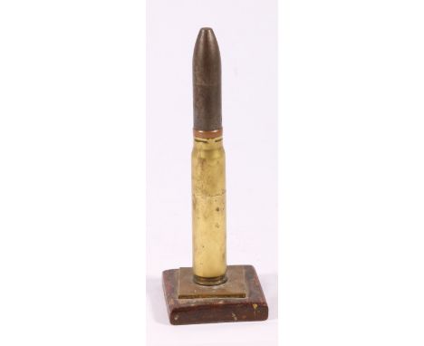 Trench art bullet and shell table lighter, 20cm