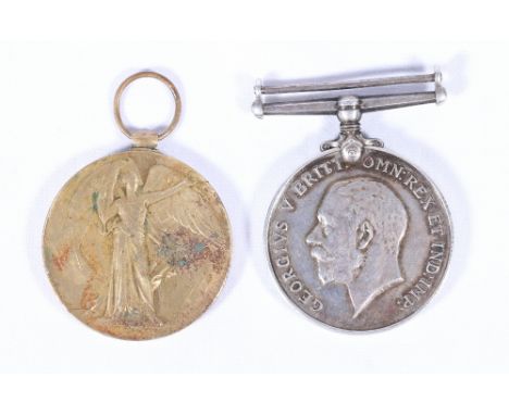 WWI medal pair to 85744 PTE W H DELAMERE L'Pool R (Liverpool Regiment)