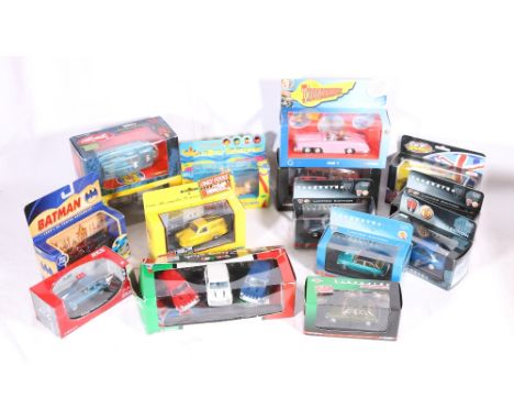 Corgi TV related model vehicles including 05201 Only Fools and Horses van; 05404 The Beatles Yellow Submarine; 00601 Thunderb