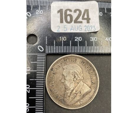 1896 South Africa ½ crown with hat and pipe