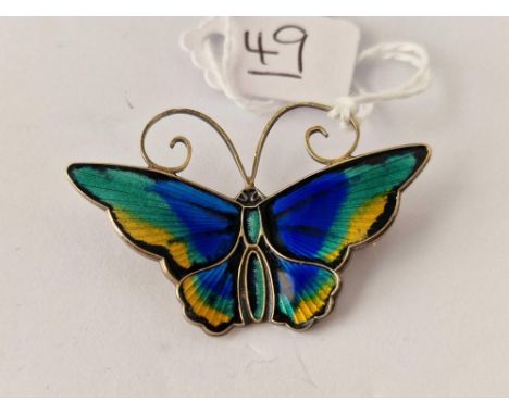 A David Anderson silver enamel butterfly brooch