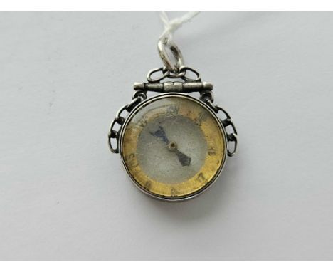 Victorian silver compass fob 1897