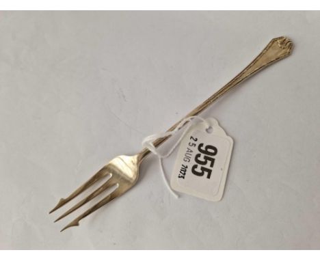 Three pronged pickle fork. London 1903 By D F 26gms