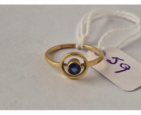 A Edwardian sapphire ring 18ct gold tested size K  1.7 gms