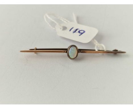 Gold opal bar brooch