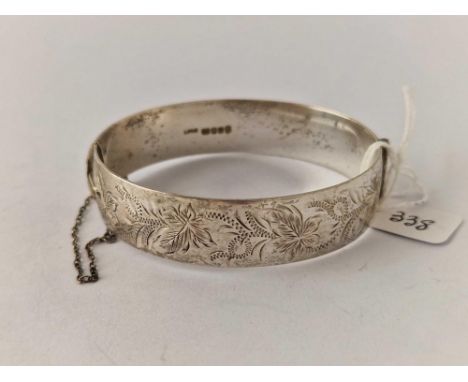 A hinged silver solid bangle 44 gms