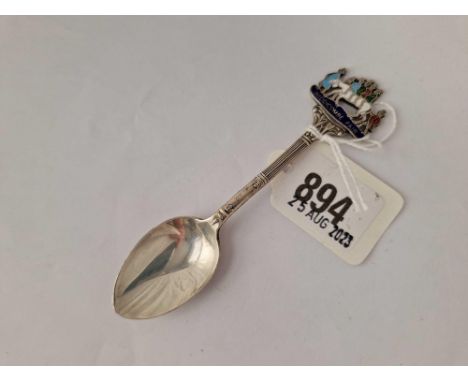 A silver and enamel spoon Widddicombe Fair, Birmingham 1970