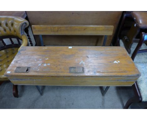 A vintage school desk