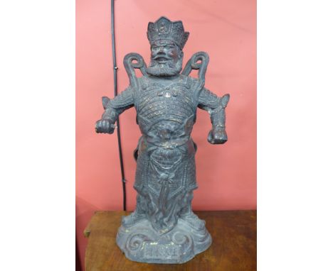 A Chinese bronze figure of a warrior