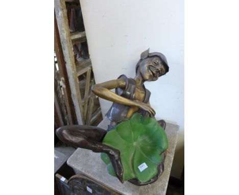 A cold painted bronze pixie