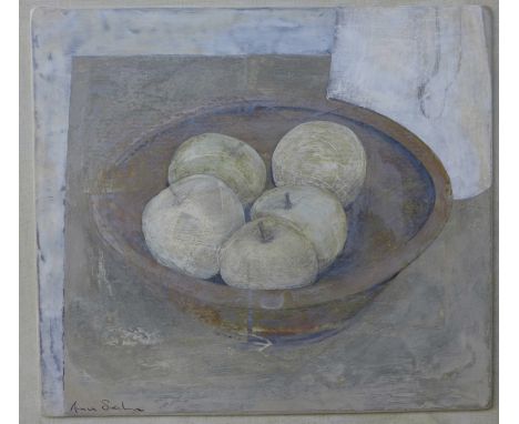 Anna Sheehan, still life of fruit, oil on panel, 20 x 23cms, framed