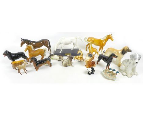 A large quantity of Beswick animal figurines, including  'Koala Bear', model 1038, gray gloss, 8.9cm high, 'Fawn', Second Ver