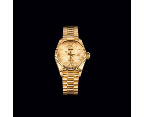 Rolex. Damen-Armbanduhr Diamond Jubilee Lady Datejust. 1982/83. 18 kt. GG, gest. Zustand Kaum Tragespuren. Automatik. Jubilee