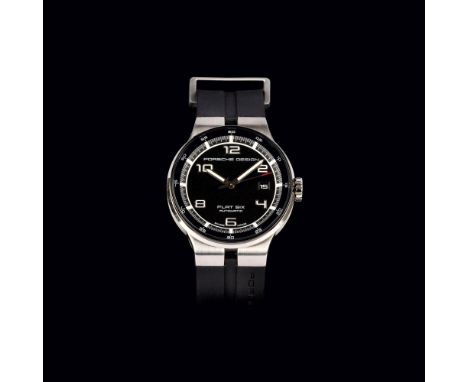 Porsche Design. Herren-Armbanduhr 'Flat Six Automatic'. Stahl. Automatik. Schwarzes Zifferblatt, illumnierte Zentralzeiger, a