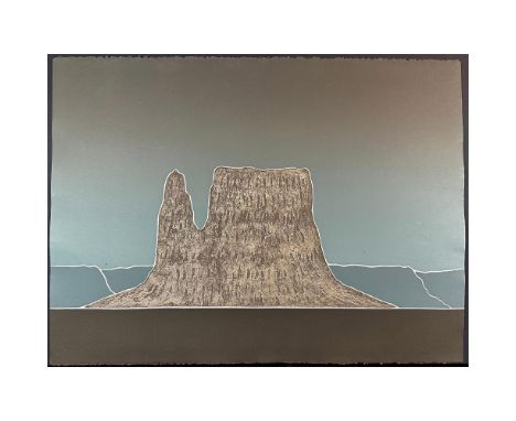 Serigraph titled Castle Rock. Year 1981. Signed top right corner numbered HC. Sight size 30" x 22"