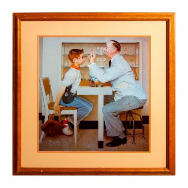 This is an excellent custom frame print on board based on the painting that Norman Rockwell made for the Saturday Evening Pos