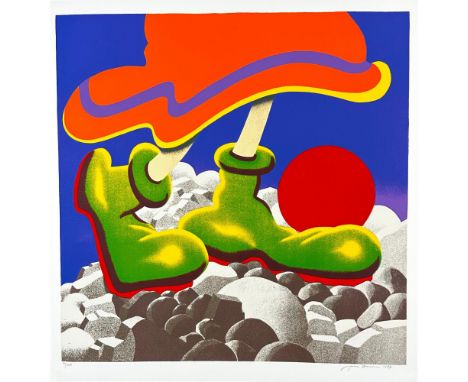 Silkscreen titled Girl With Beachball, year 1977, signed lower right, numbered 92/200. Sight size 26.5" x 25.5".Â&nbsp;Jack B