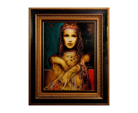 Title: La Luciana. Csaba Markus is an artist best known for his melded Renaissance and modern style portraits of beautiful wo