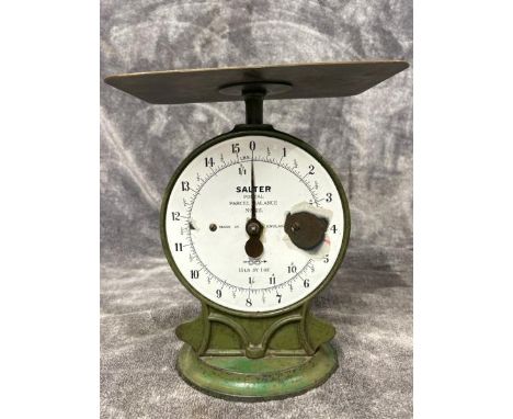 VINTAGE SALTER PARCEL BALANCE POSTAL SCALES NO. 25, 27CM HIGH / 7655308 / T7 