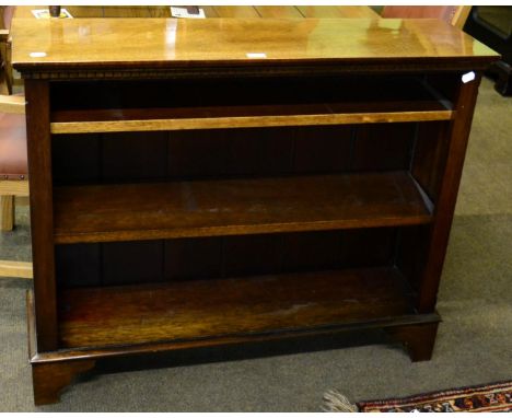 Set of open bookshelves on bracket feet