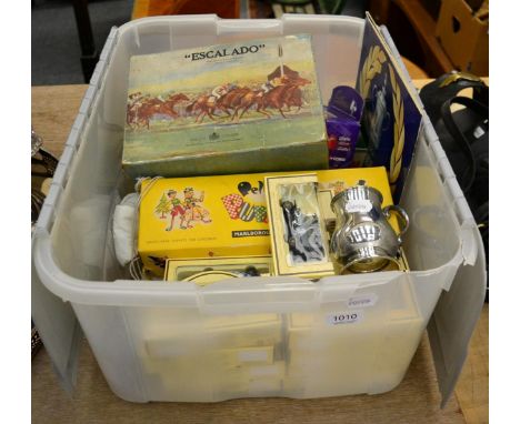 A quantity of boxed Lledo Days Gone car models, B B single action Western six gun, Pelham puppet, Escalado game, AA car badge