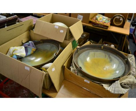 Four Art Deco style ceiling light fittings and four Art Deco style wall light fittings (8) 