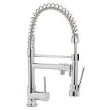 Cooke & Lewis Bilbrough Chrome effect Kitchen Side lever spring neck Tap. - PWBW.