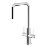 GoodHome kamut Chrome-plated Kitchen Twin lever Tap. - PWBW.