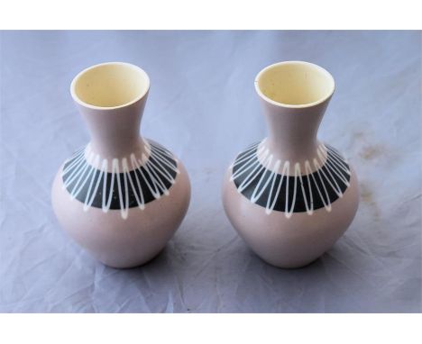 A pair of vintage 1960's ceramic vases stamped 'Hornsea made in England' on base, H 20cm x W 6cm 