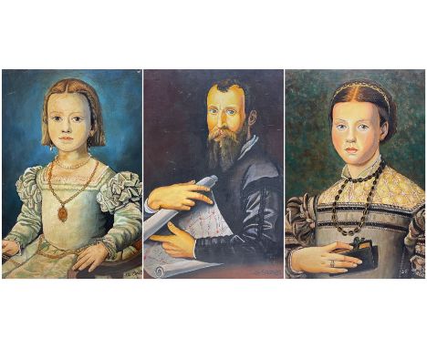 After Bronzino (AKA Agnolo di Cosimo) (Italian 1503-1572): Portrait of a 'Young Girl with a Prayer Book'  Portrait of the Eng