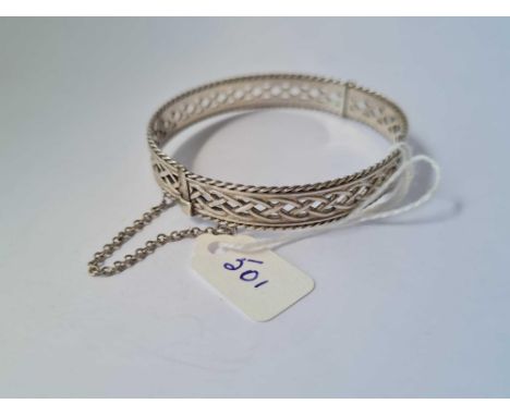 A Celtic style silver bracelet 