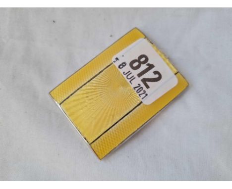 A enamel matchbox holder with engine turned decoration B'ham 1936 by M&amp;W 