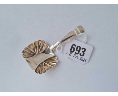 A Georgian caddy spoon with square fluted bowl - Birmingham 1797 by JC 