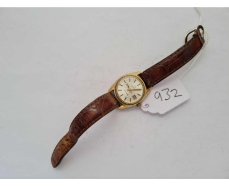 A ladies omega automatic Seamaster wrist watch with second sweep and calendar aperture WO