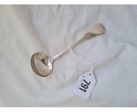 A Victorian Exeter plain fiddle pattern cream ladle - 1839 by JS